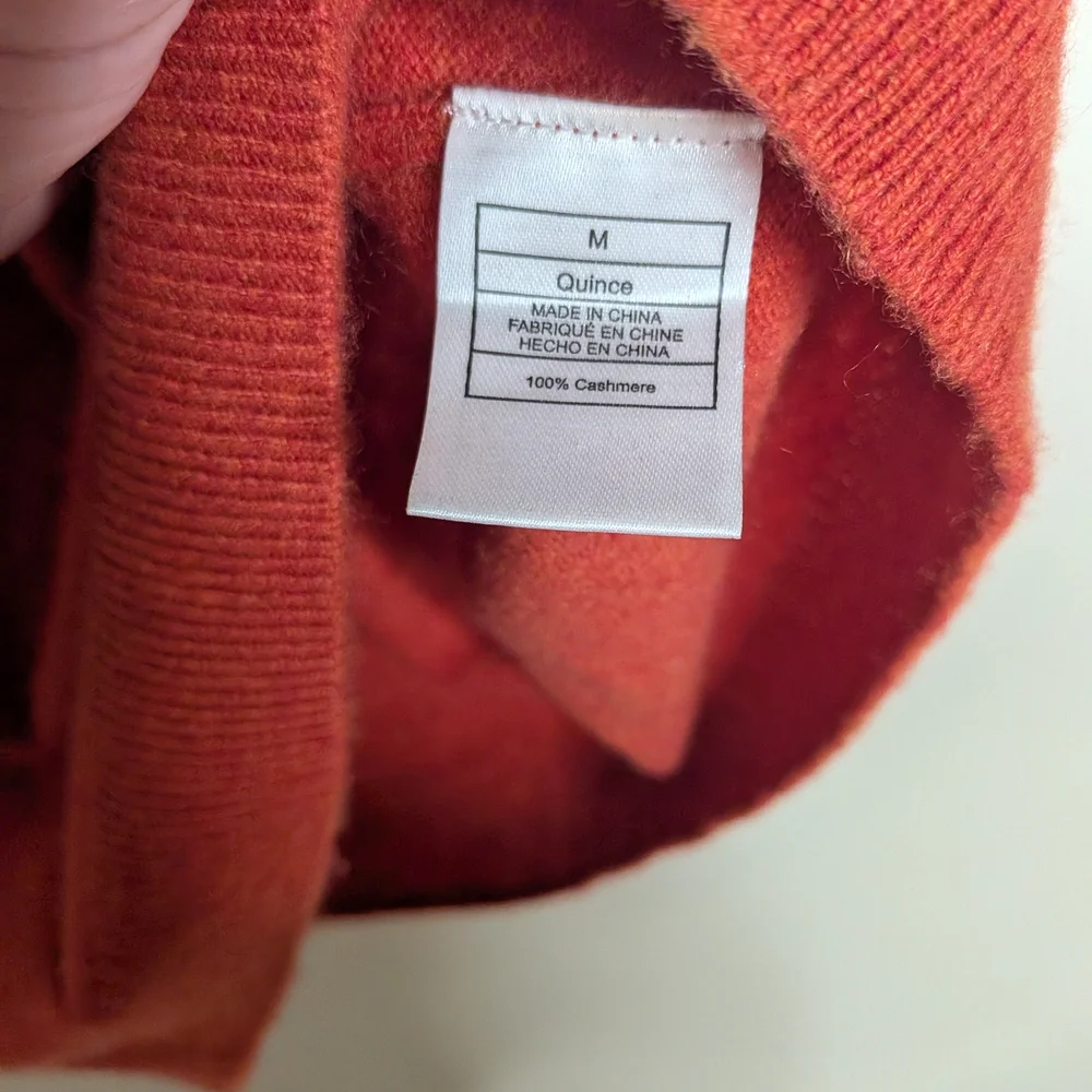 Quince Women's Crewneck Sweater in Vibrant Orange - Picture 3 of 3